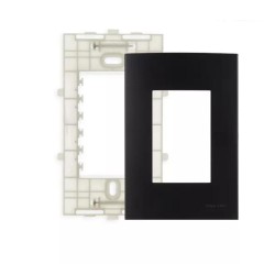 Placas + Suportes 4×2” 3 posto horizontal  Ebony Clean